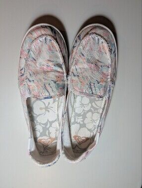 Roxy Woman's Size 10 Minnow Light Multicolor Slip-On Canvas Shoes